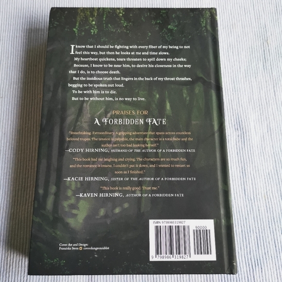 ❤️2/$20❤️ Forbidden Fate by Kaven Hirning Hardcover Novel - Picture 2 of 3
